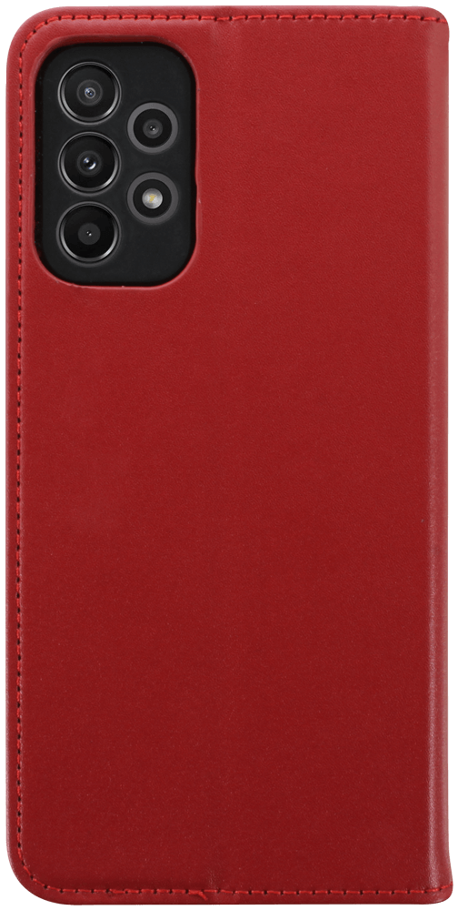 Samsung Galaxy A23 (SM-A235F) oldalra nyíló flipes bőrtok valódi bőr kameravédővel piros