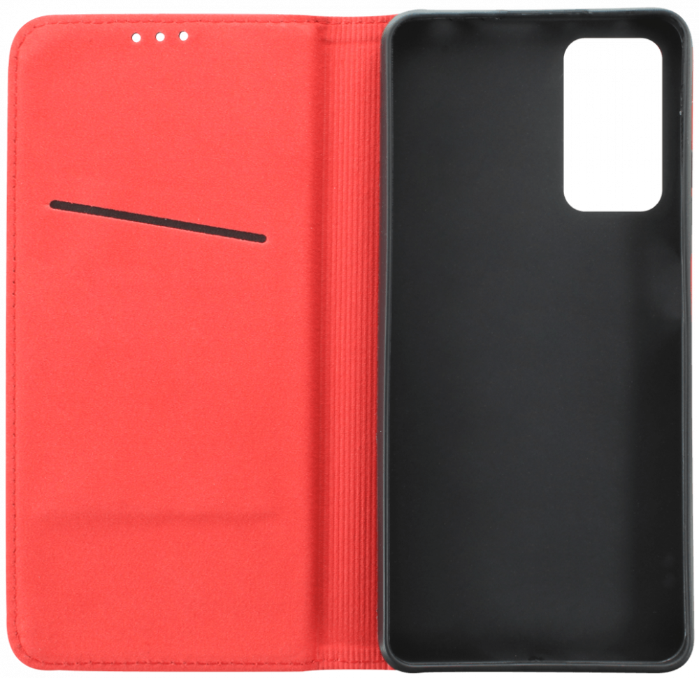 Xiaomi Redmi Note 12 Pro 4G oldalra nyíló flipes bőrtok valódi bőr piros