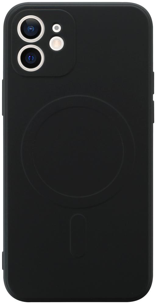 Apple iPhone 12 szilikon tok gyári MagSafe kameravédővel fekete