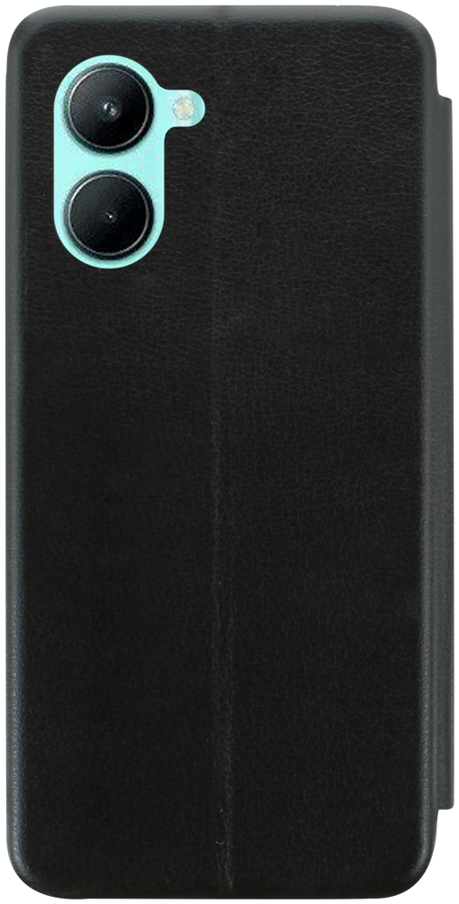 Realme C33 oldalra nyíló mágneses flipes bőrtok prémium minőség fekete