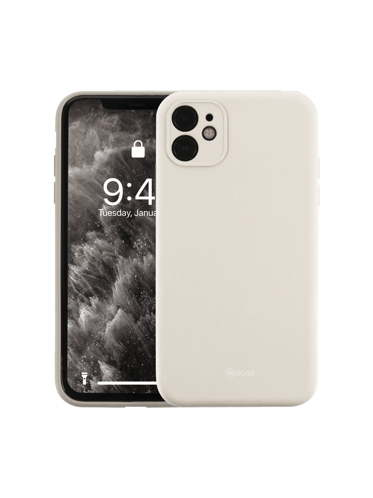 Samsung Galaxy S23 Ultra (SM-S918B) szilikon tok gyári ROAR kameravédővel púder fehér