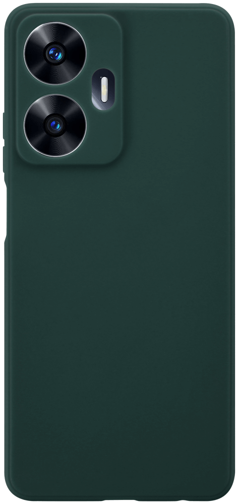 Realme C55 szilikon tok kameravédővel matt sötétzöld