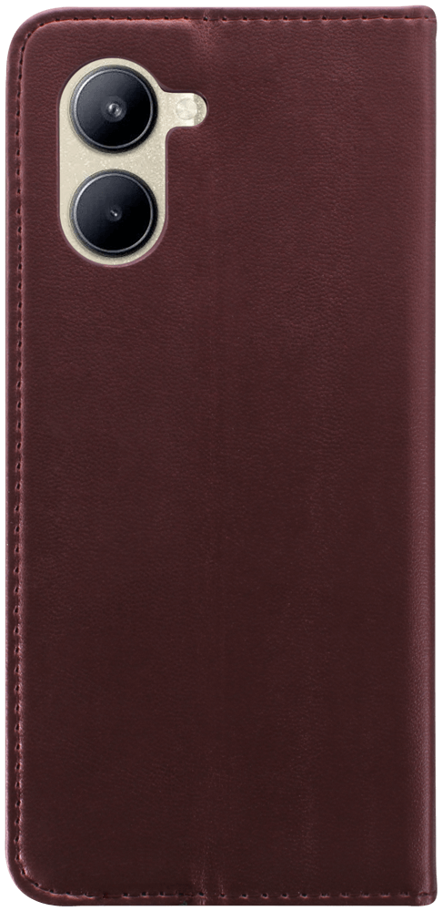 Realme C33 oldalra nyíló flipes bőrtok asztali tartó funkciós bordó