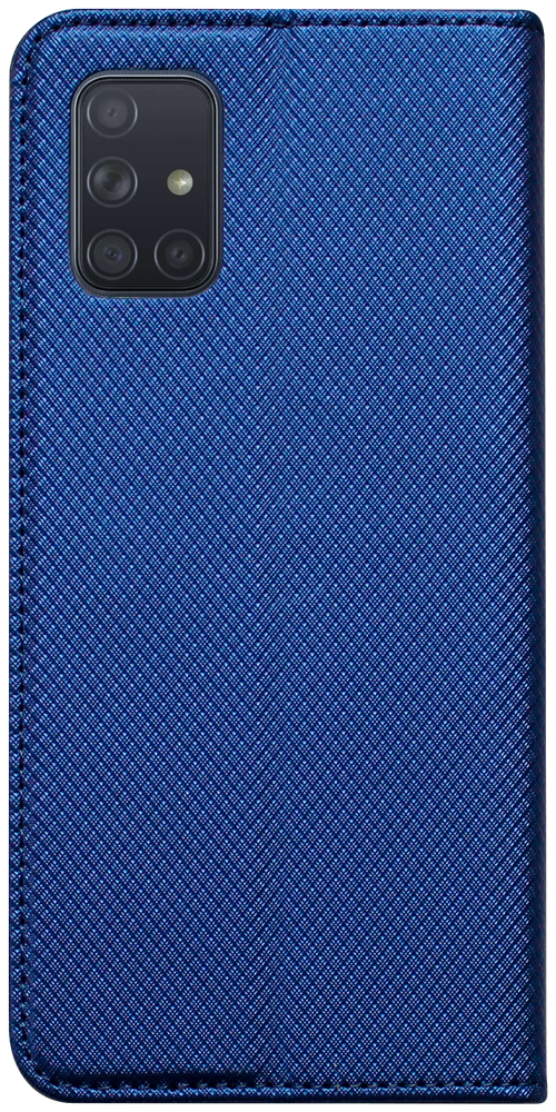 Samsung Galaxy A71 (SM-A715F) oldalra nyíló flipes bőrtok rombusz mintás sötétkék