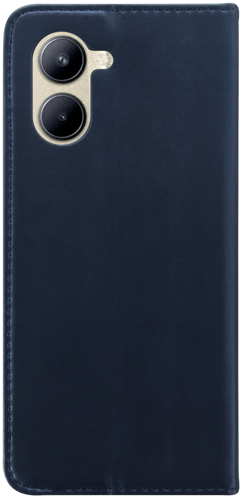 Realme C33 oldalra nyíló flipes bőrtok asztali tartó funkciós sötétkék