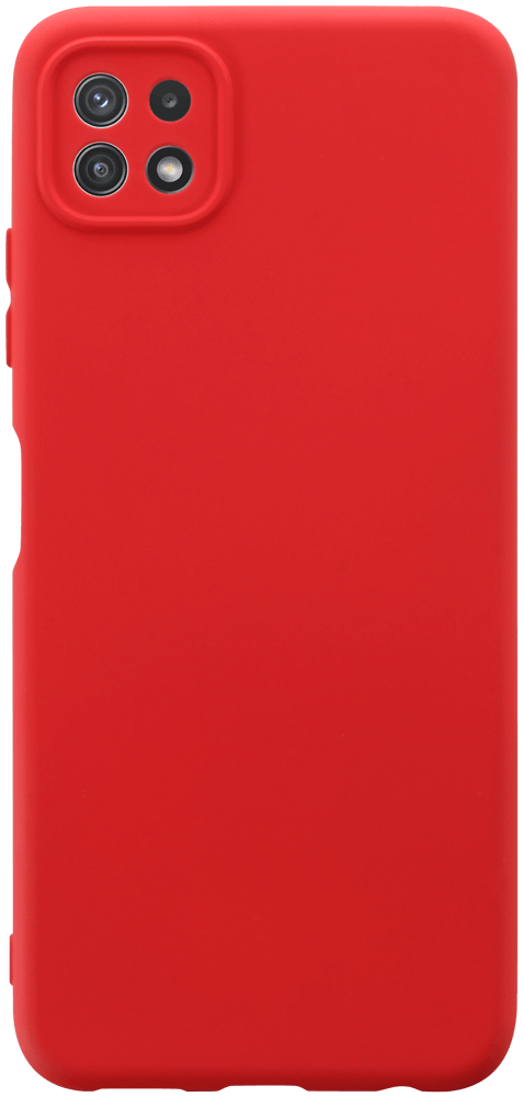 Samsung Galaxy A22 5G (SM-A226B) szilikon tok kameravédővel matt piros