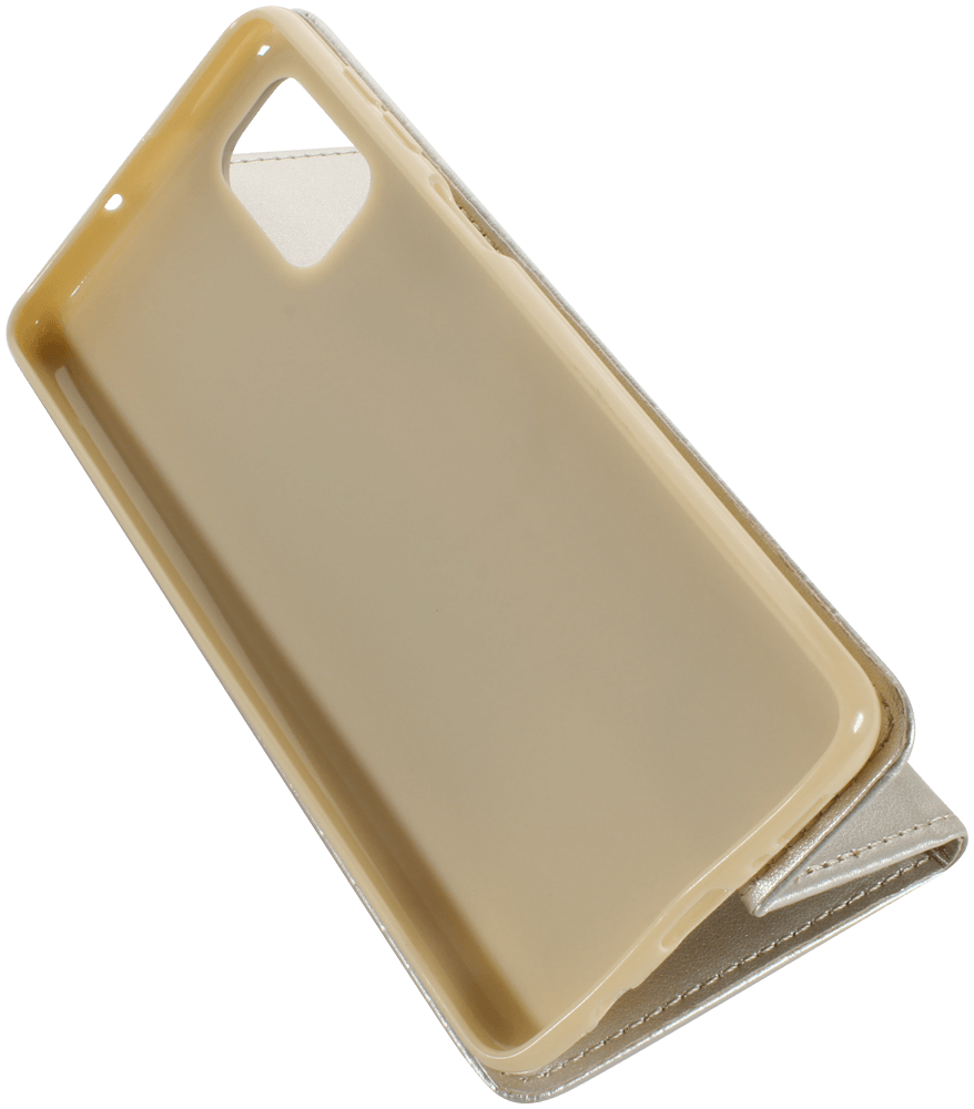 Samsung Galaxy M51 (SM-M515F) oldalra nyíló flipes bőrtok asztali tartó funkciós arany
