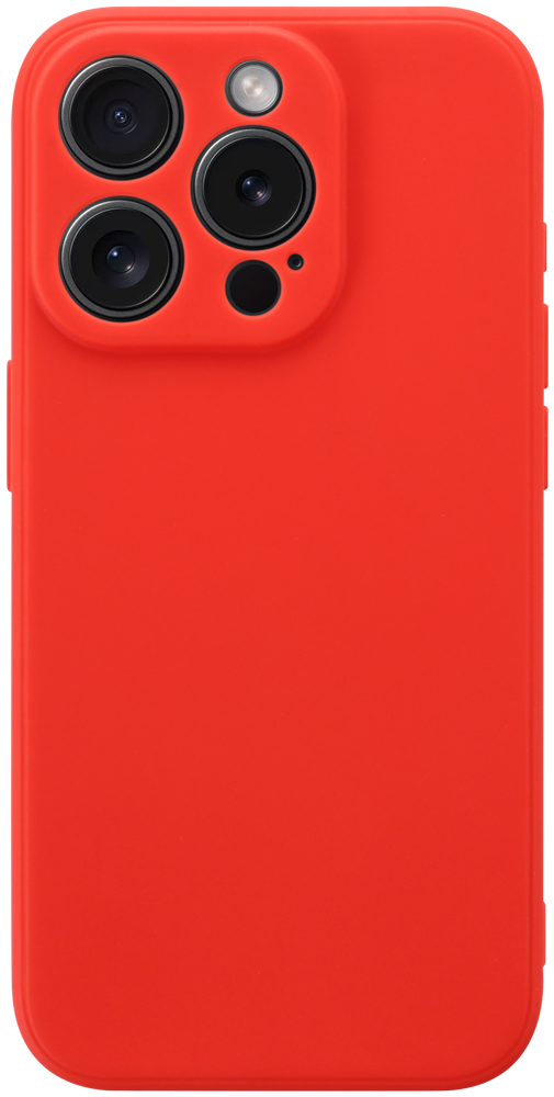 Apple iPhone 15 Pro szilikon tok kameravédővel matt piros