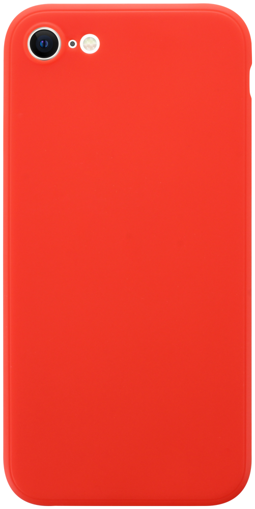 Apple iPhone SE (2022) szilikon tok kameravédővel matt piros