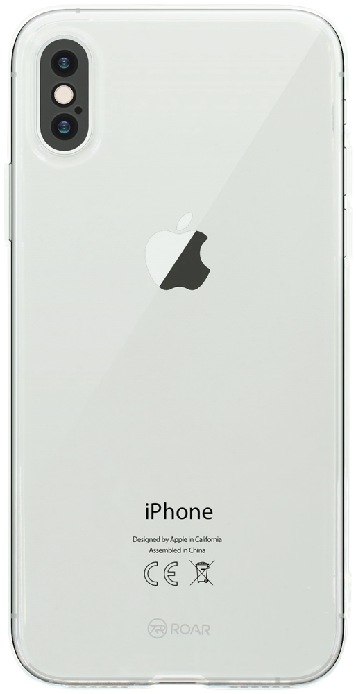 Apple iPhone XS szilikon tok gyári ROAR kameravédővel átlátszó