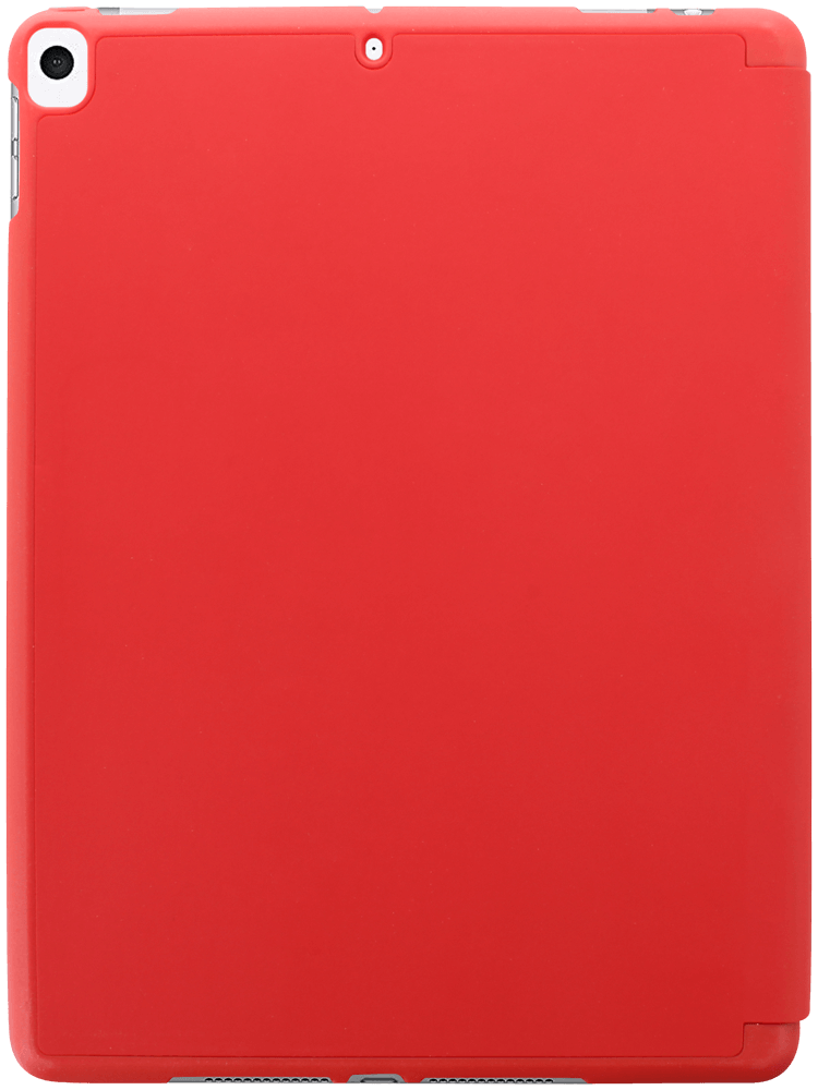 Apple iPad 10.2 (2021) oldalra nyíló flipes bőrtok asztali tartó funkciós, ceruzatartóval piros