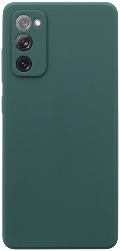 Samsung Galaxy S20 FE szilikon tok kameravédővel matt sötétzöld