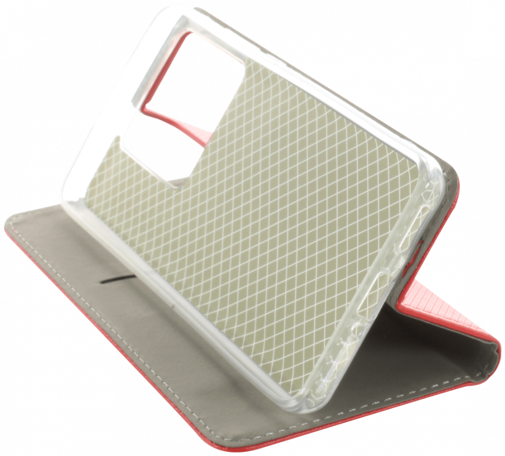 Xiaomi 13T oldalra nyíló flipes bőrtok rombusz mintás piros