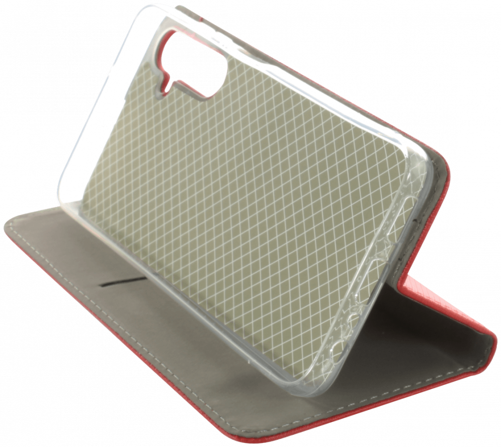 Samsung Galaxy A05s (SM-A057F) oldalra nyíló flipes bőrtok rombusz mintás piros