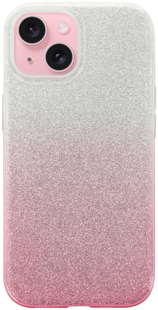 Apple iPhone 15 szilikon tok csillogó hátlap rózsaszín/ezüst