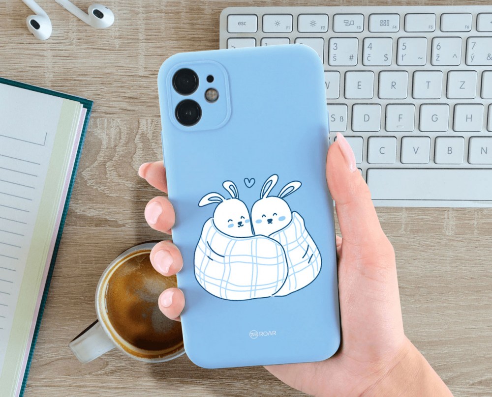 Samsung Galaxy S24 Plus (SM-S926B) szilikon tok gyári ROAR kameravédővel babakék