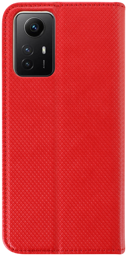 Xiaomi Redmi Note 12S oldalra nyíló flipes bőrtok rombusz mintás piros
