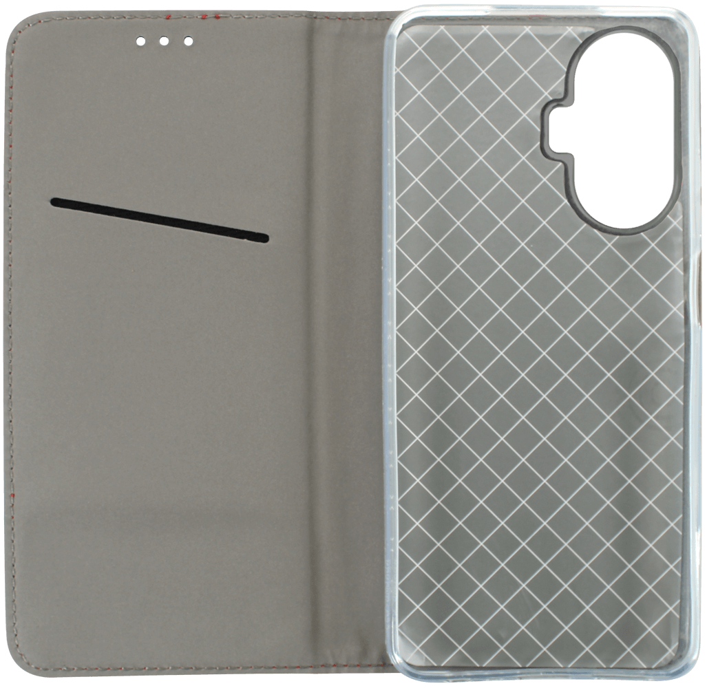 Realme C55 oldalra nyíló flipes bőrtok rombusz mintás fekete