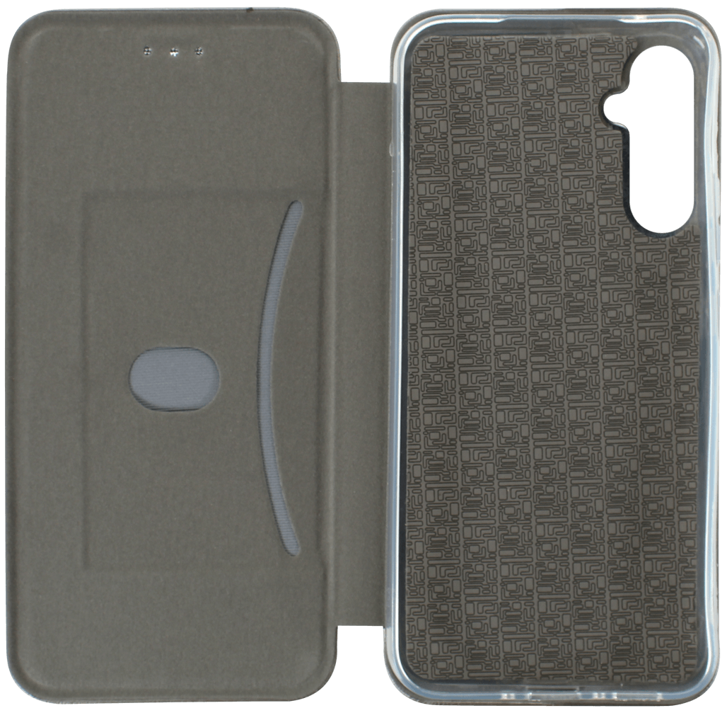 Samsung Galaxy A34 (SM-A346B) oldalra nyíló mágneses flipes bőrtok prémium minőség ezüst