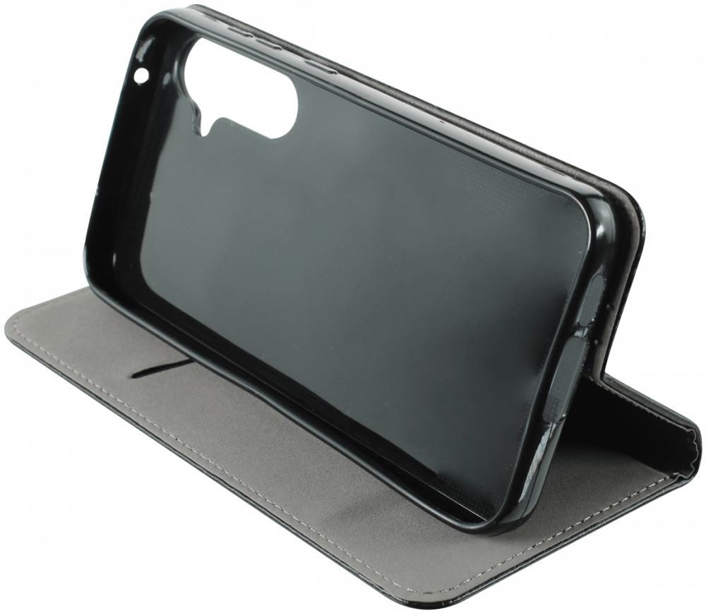 Samsung Galaxy S23 FE (SM-S711B) oldalra nyíló flipes bőrtok asztali tartó funkciós fekete