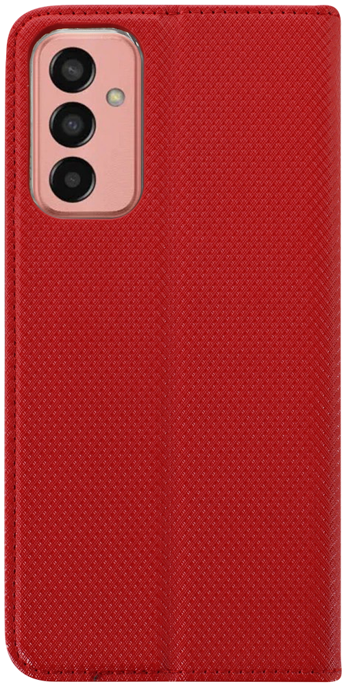 Samsung Galaxy M13 4G (SM-M135F) oldalra nyíló flipes bőrtok rombusz mintás piros