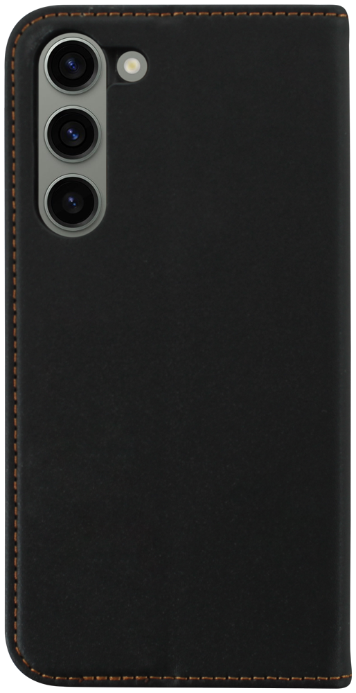Samsung Galaxy S23 Plus (SM-S916B) oldalra nyíló flipes bőrtok valódi bőr fekete