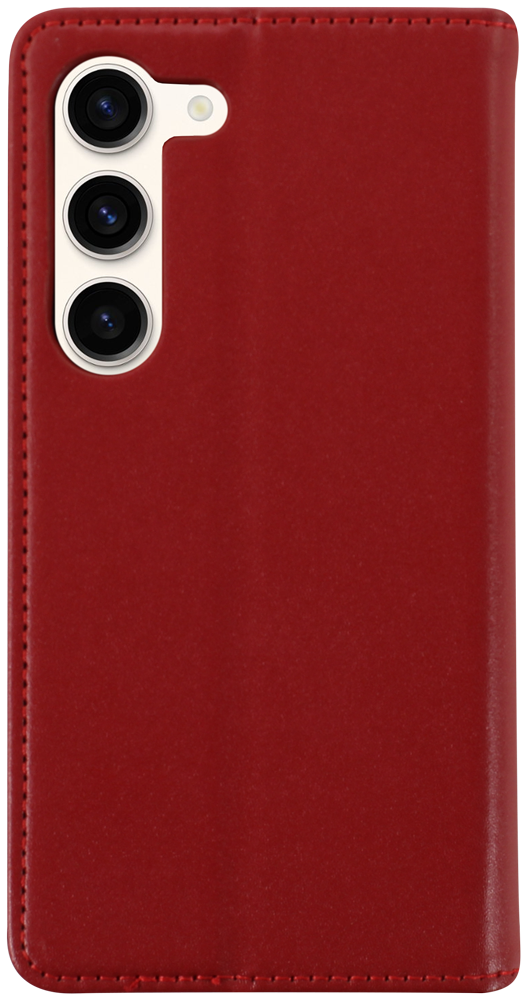 Samsung Galaxy S23 (SM-S911B) oldalra nyíló flipes bőrtok valódi bőr piros