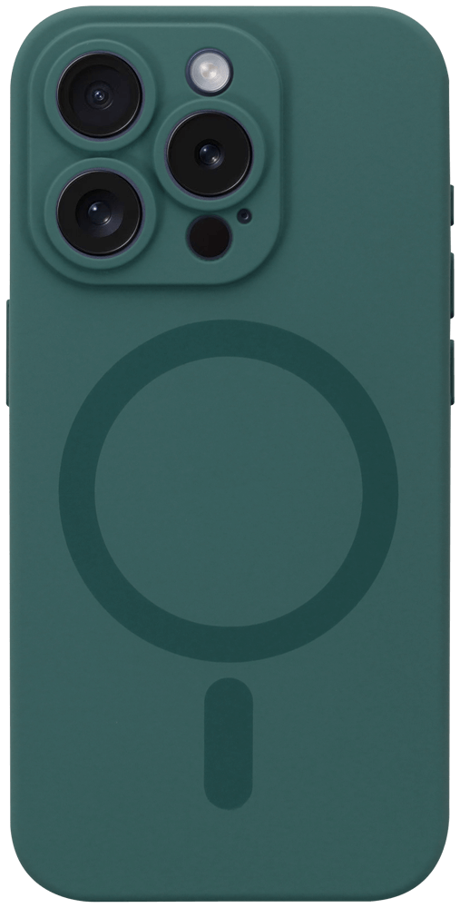 Apple iPhone 15 Pro szilikon tok gyári MagSafe kameravédővel sötétzöld