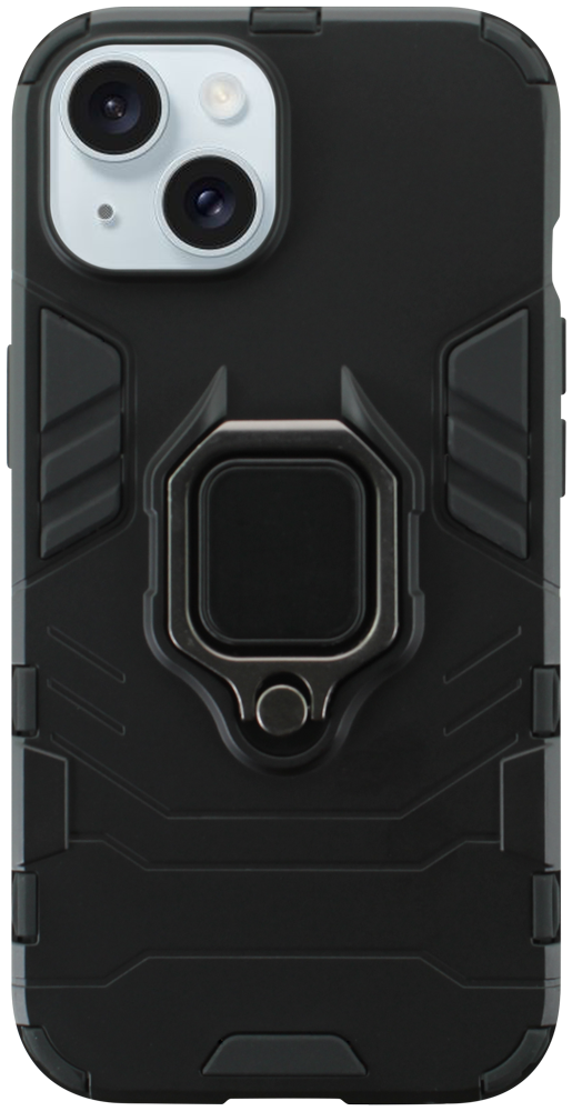 Apple iPhone 15 ütésálló tok légpárnás sarkas, hibrid Ring Armor fekete