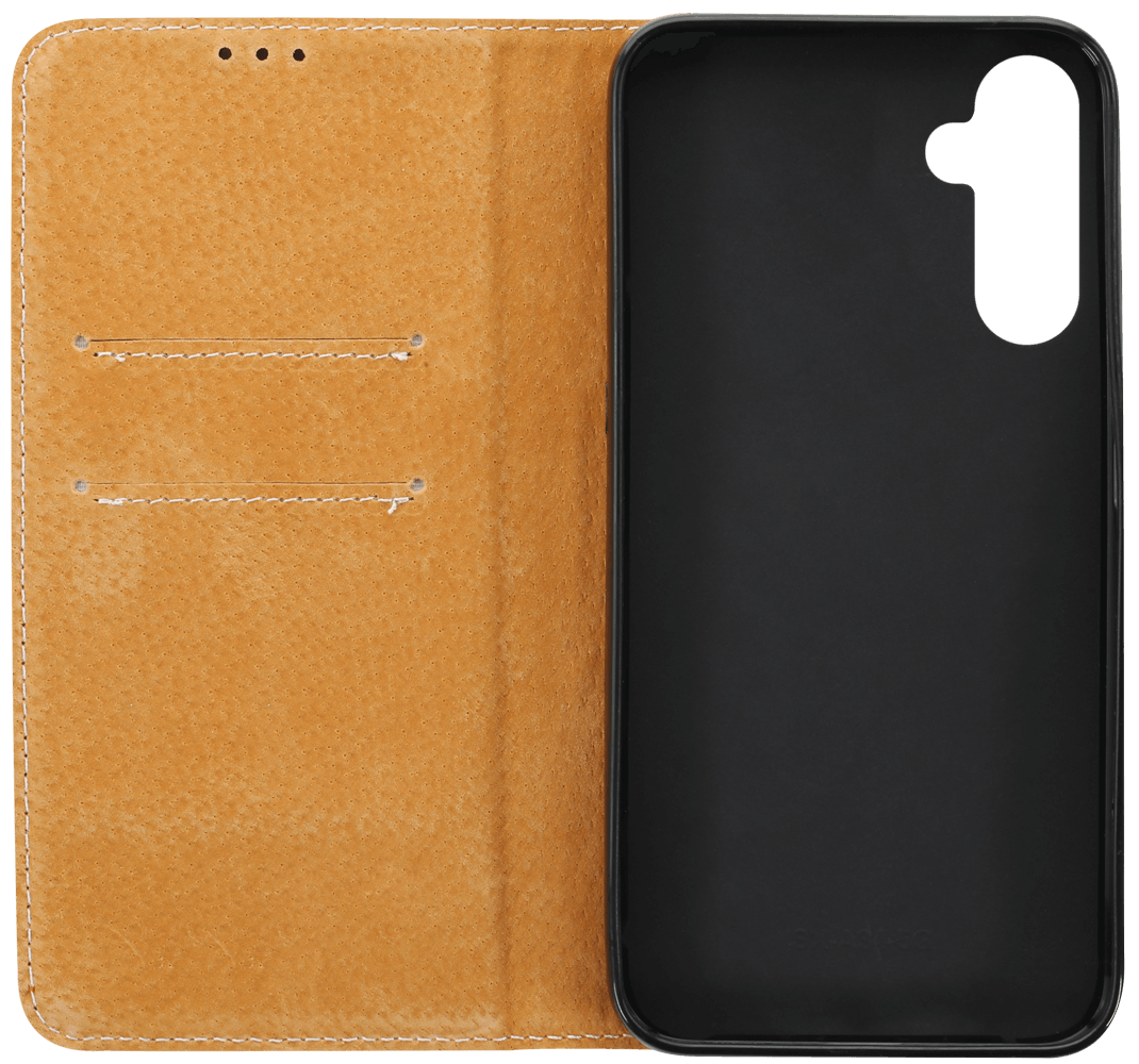 Samsung Galaxy A34 (SM-A346B) oldalra nyíló flipes bőrtok valódi bőr sötétkék