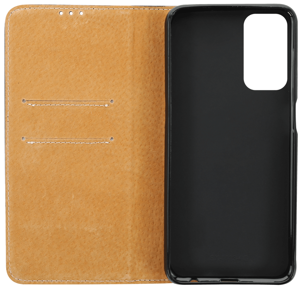 Samsung Galaxy M13 4G (SM-M135F) oldalra nyíló flipes bőrtok valódi bőr fekete