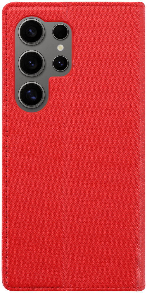 Samsung Galaxy S24 Ultra (SM-S928B) oldalra nyíló flipes bőrtok rombusz mintás piros