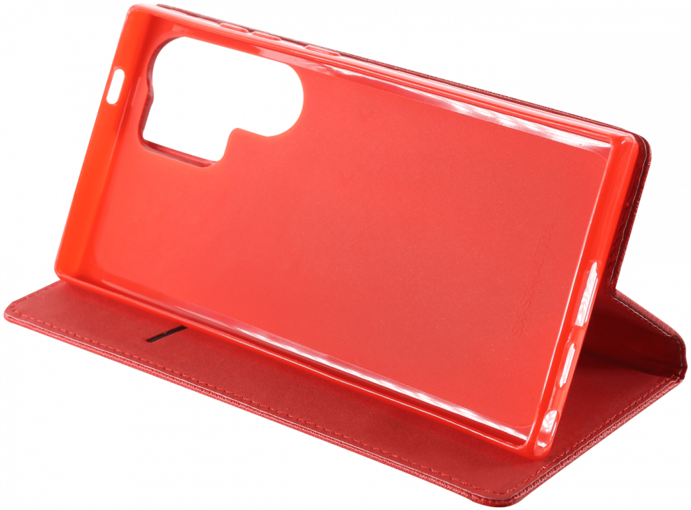 Samsung Galaxy S24 Ultra (SM-S928B) oldalra nyíló flipes bőrtok rombusz mintás piros
