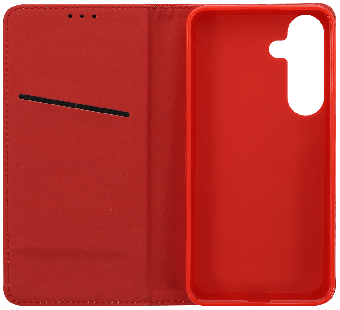 Samsung Galaxy S24 (SM-S921B) oldalra nyíló flipes bőrtok rombusz mintás piros