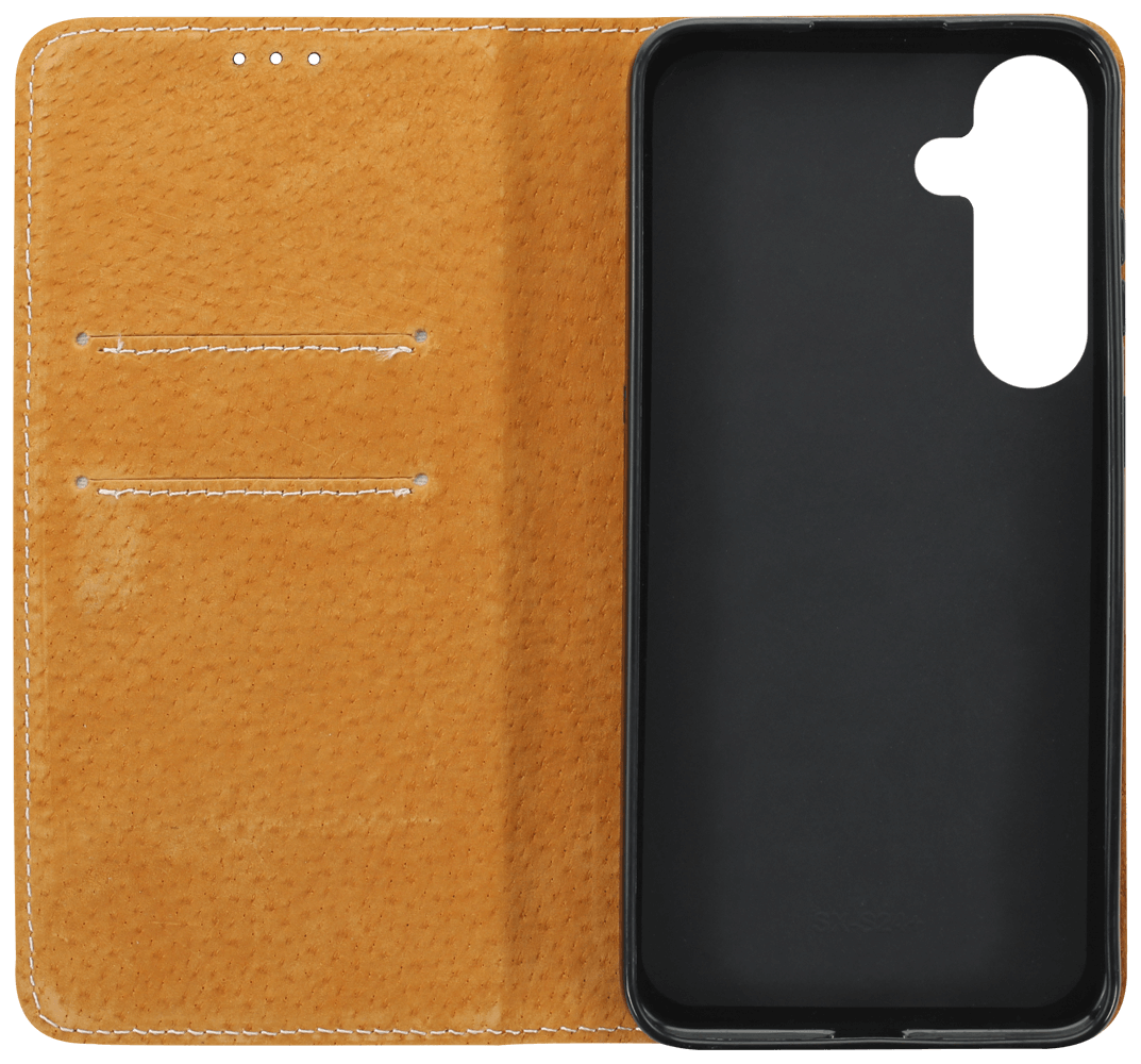Samsung Galaxy S24 Plus (SM-S926B) oldalra nyíló flipes bőrtok valódi bőr barna