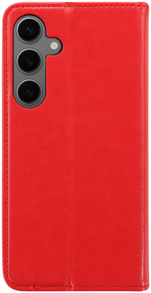 Samsung Galaxy S24 Plus (SM-S926B) oldalra nyíló flipes bőrtok valódi bőr piros