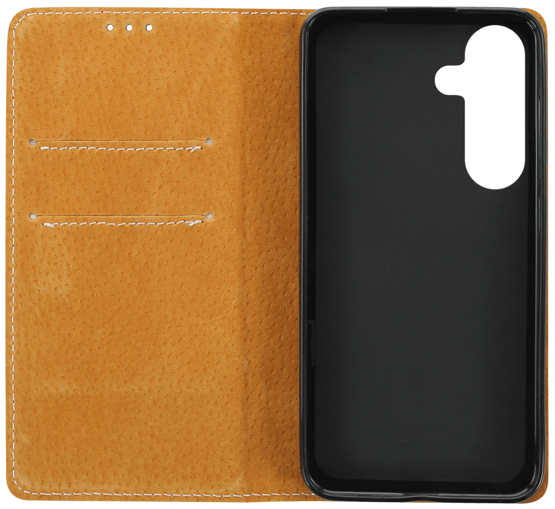 Samsung Galaxy S24 (SM-S921B) oldalra nyíló flipes bőrtok valódi bőr sötétkék