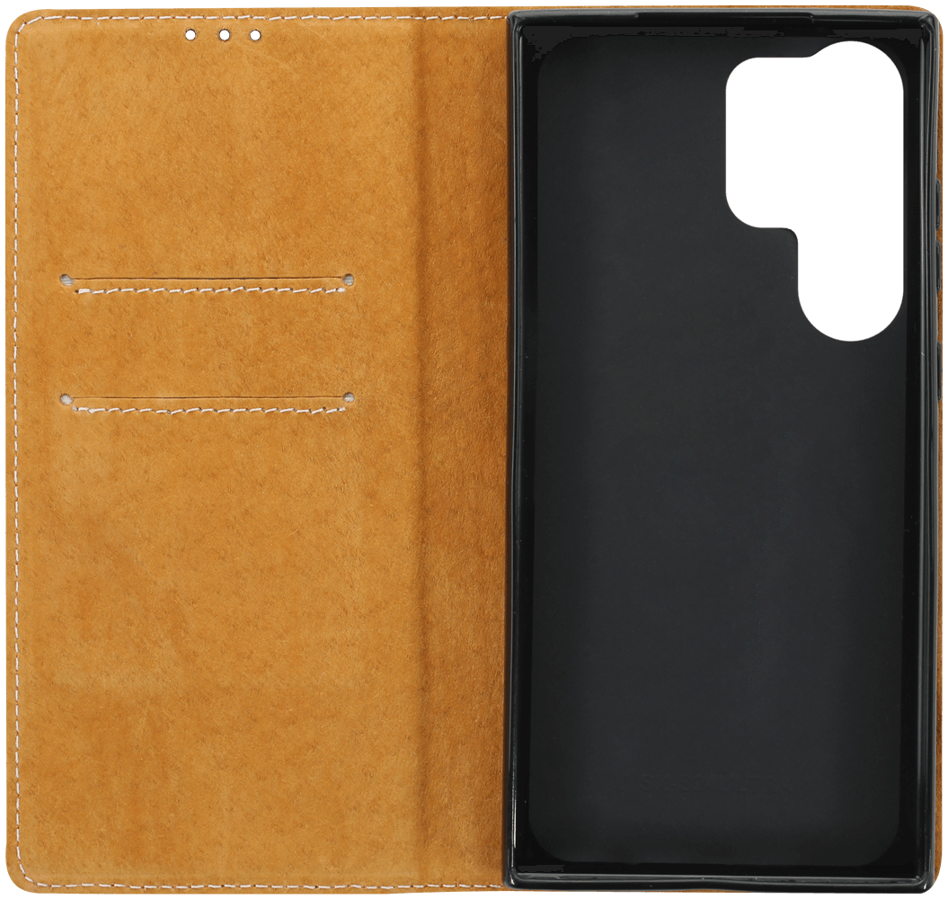 Samsung Galaxy S24 Ultra (SM-S928B) oldalra nyíló flipes bőrtok valódi bőr sötétkék