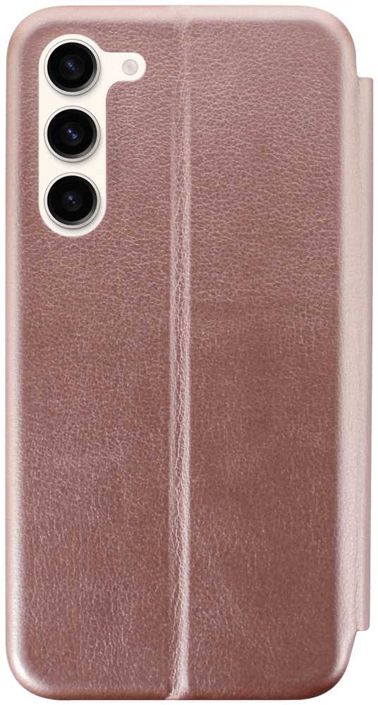 Samsung Galaxy S23 Plus (SM-S916B) oldalra nyíló mágneses flipes bőrtok prémium minőség rozéarany