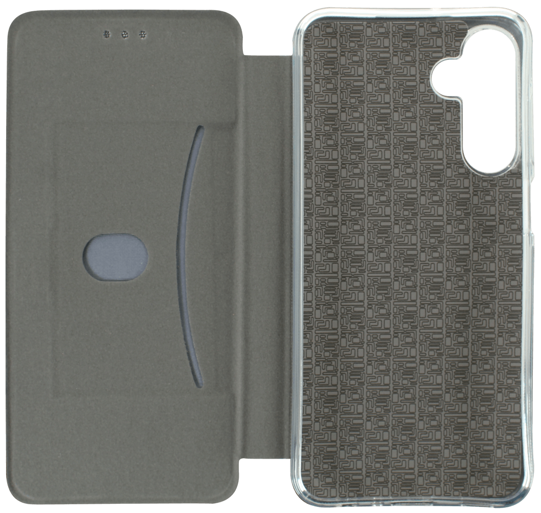 Samsung Galaxy S23 FE (SM-S711B) oldalra nyíló mágneses flipes bőrtok prémium minőség ezüst