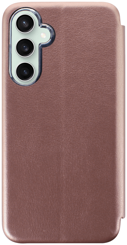 Samsung Galaxy S23 FE (SM-S711B) oldalra nyíló mágneses flipes bőrtok prémium minőség rozéarany
