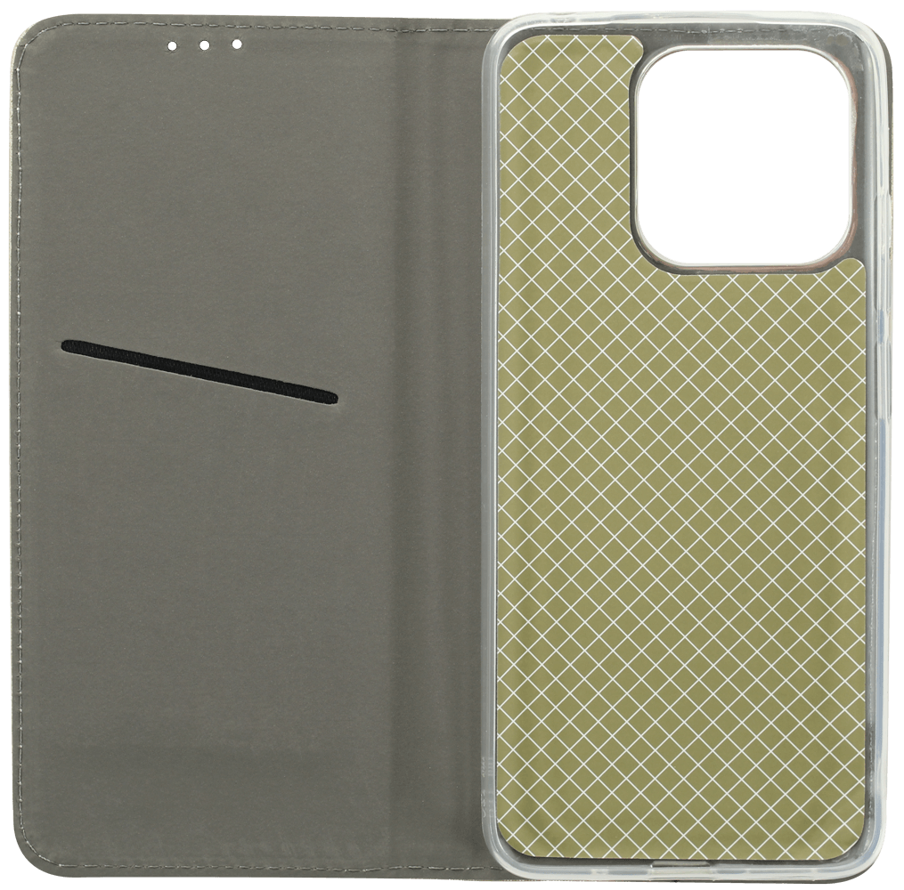 Xiaomi Redmi 12C oldalra nyíló flipes bőrtok rombusz mintás arany