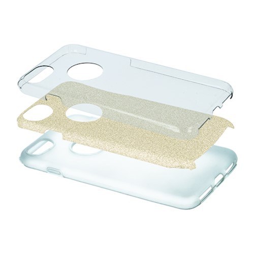 Samsung Galaxy A34 (SM-A346B) szilikon tok kivehető ezüst csillámporos réteg halvány sárga