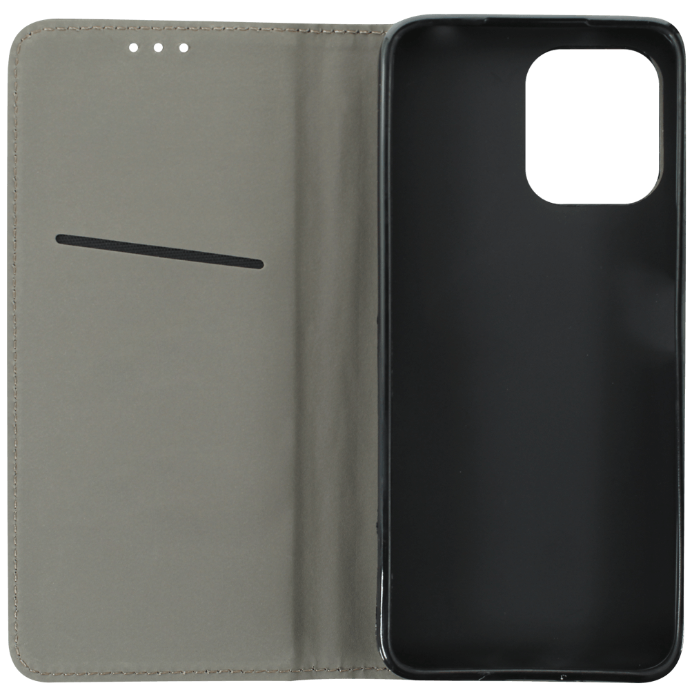 Xiaomi Redmi 12 oldalra nyíló flipes bőrtok asztali tartó funkciós fekete