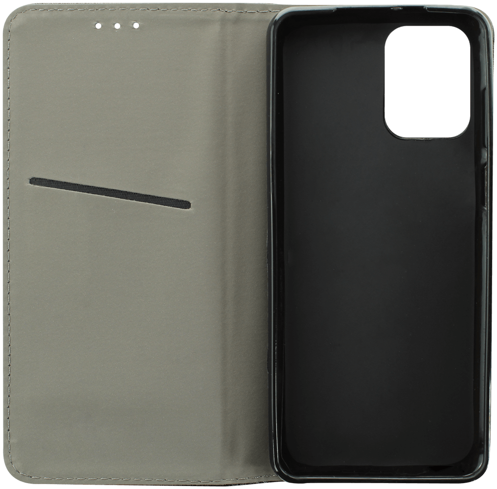 Motorola Moto G73 oldalra nyíló flipes bőrtok rombusz mintás fekete