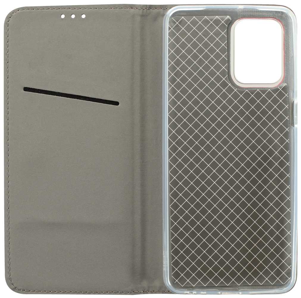 Motorola Moto G73 oldalra nyíló flipes bőrtok rombusz mintás piros