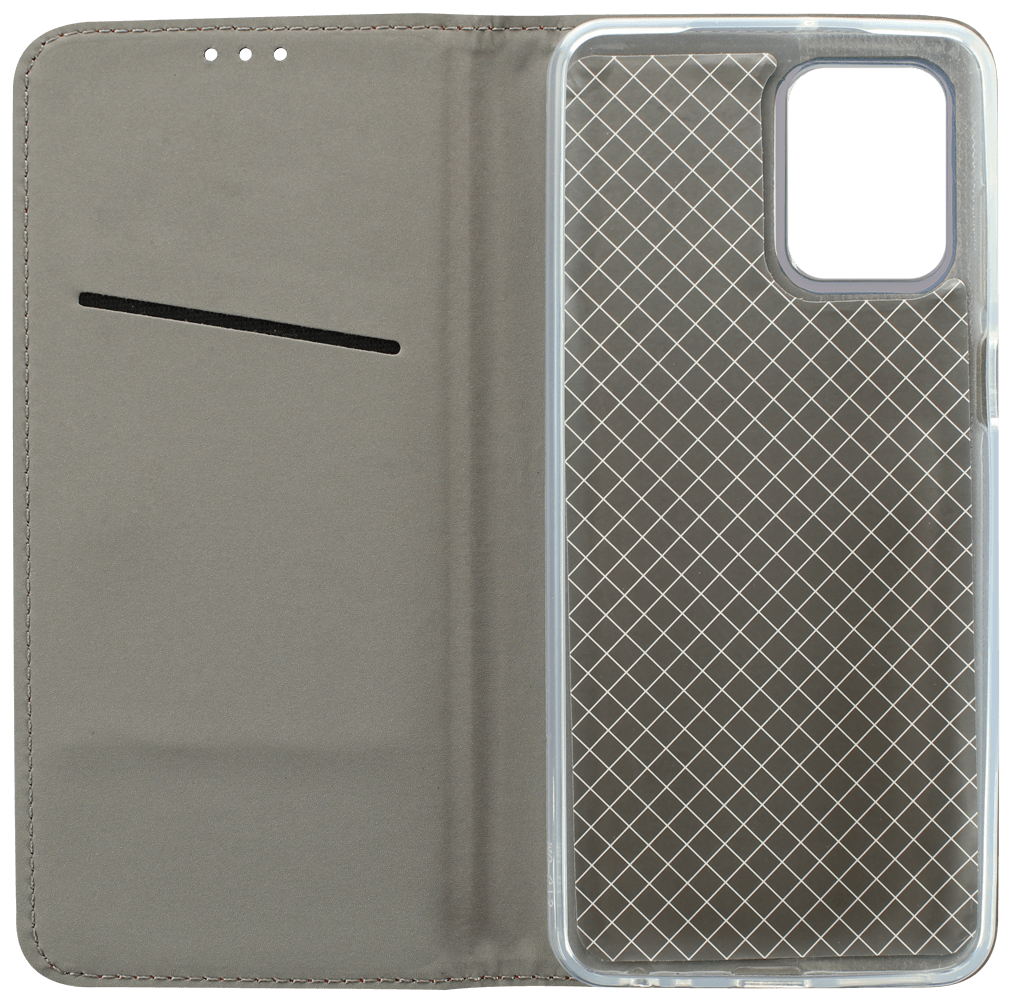 Motorola Moto G73 oldalra nyíló flipes bőrtok rombusz mintás sötétkék