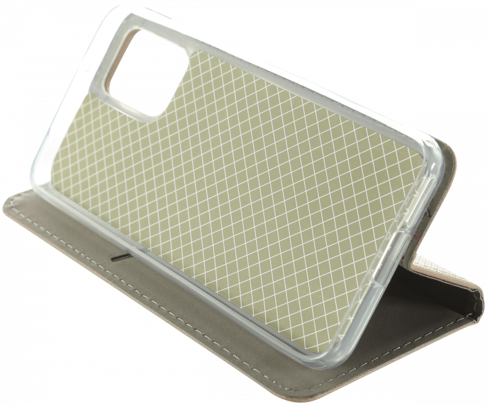 Motorola Moto Edge 30 Neo oldalra nyíló flipes bőrtok rombusz mintás arany