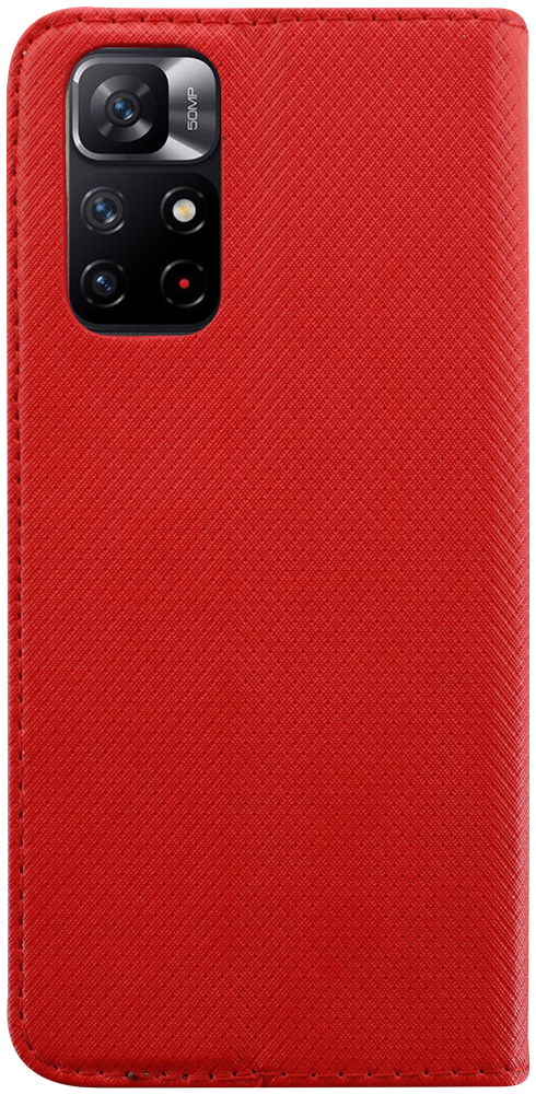 Xiaomi Redmi Note 11 oldalra nyíló flipes bőrtok rombusz mintás piros