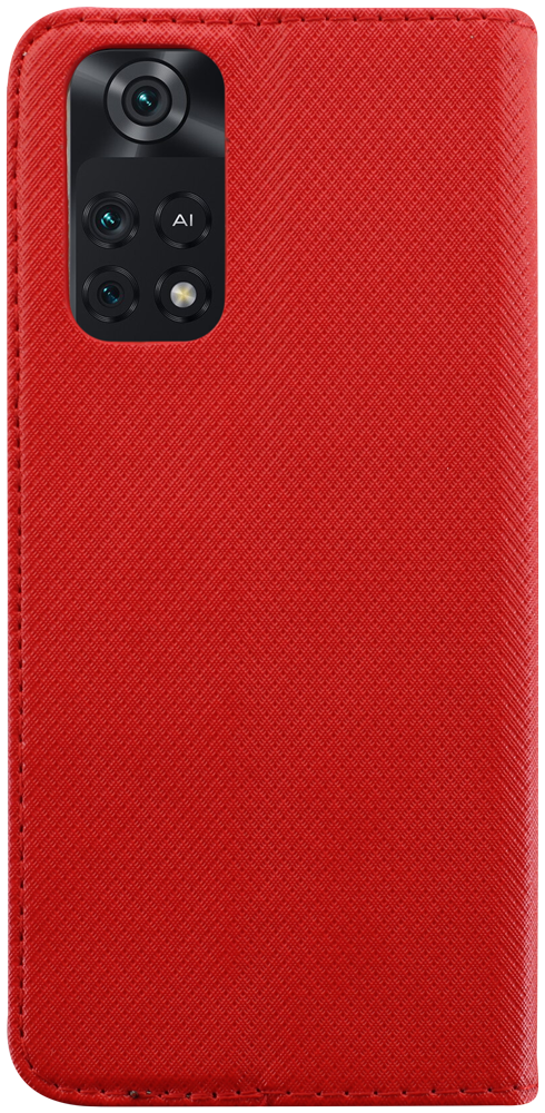 Xiaomi Poco M4 Pro oldalra nyíló flipes bőrtok rombusz mintás piros